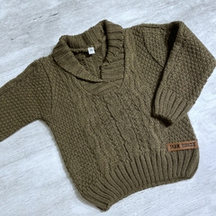 Sweater cuello smoking marrón - comprar online