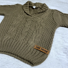 Sweater cuello smoking marrón en internet