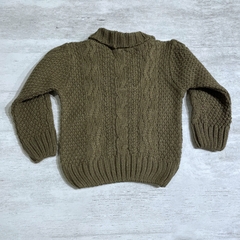 Sweater cuello smoking marrón - Saque Buraque