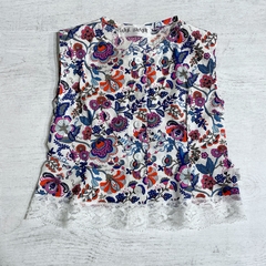Camisa con volado de puntilla (ÚLTIMA 9-12M)