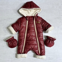 Astronauta bordo con polar soft crudo + mitones (ÚLTIMO 0-3M)