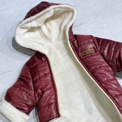 Astronauta bordo con polar soft crudo + mitones (ÚLTIMO 0-3M) - Saque Buraque