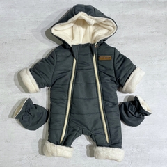 Astronauta verde con polar soft crudo + mitones - comprar online