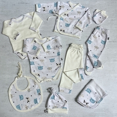 Ajuar 9 piezas animalitos turquesa - comprar online