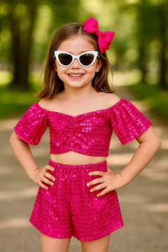 Conjunto Paetê Maria Pink - comprar online