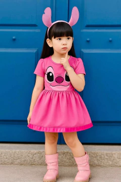 Fantasia Stitch Rosa