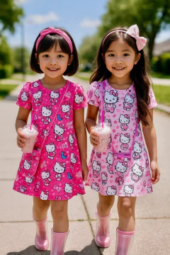 Vestido Hello Kitty + Bolsinha