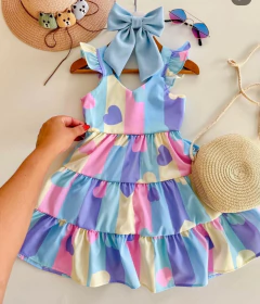 Vestido Corações Coloridos