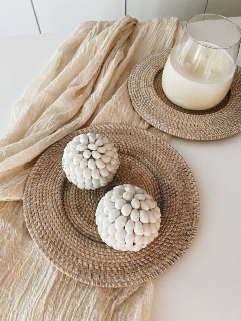 Plato Rattan Blanco 30cm