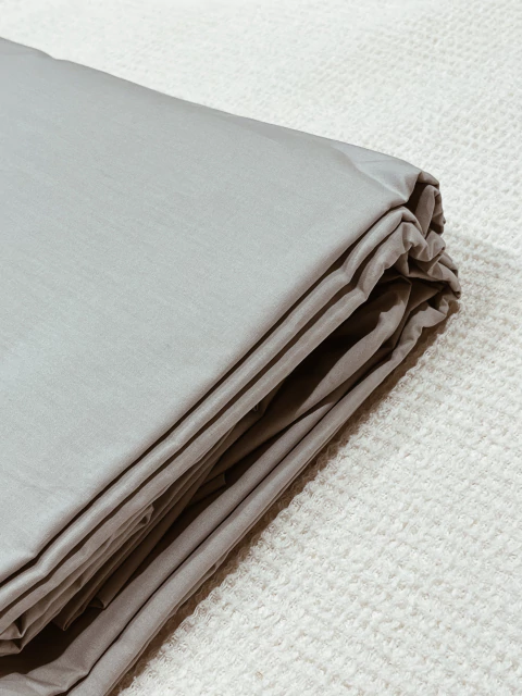 Juego de Sabanas Saten - Gris perla