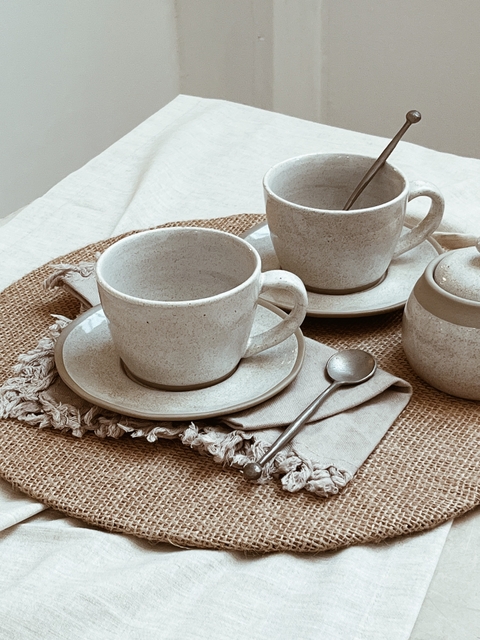 Taza y plato Bidart Set x 4 - Vassa - comprar online