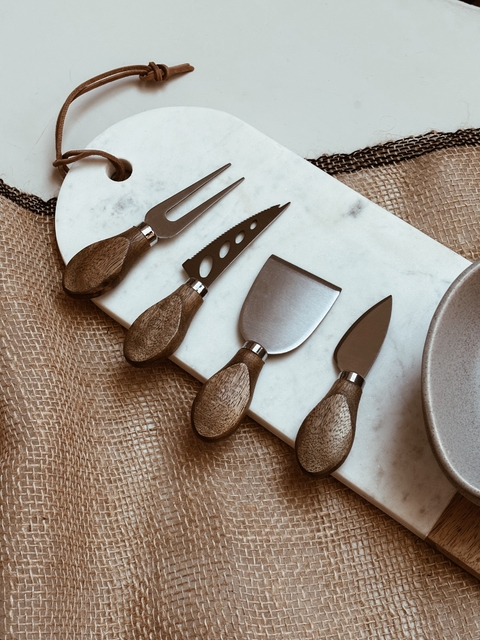 Utensillos Cheese Wood cortos - Set x 4 - comprar online