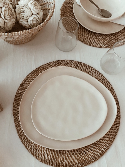 Plato de postre Umay crema - set x 6