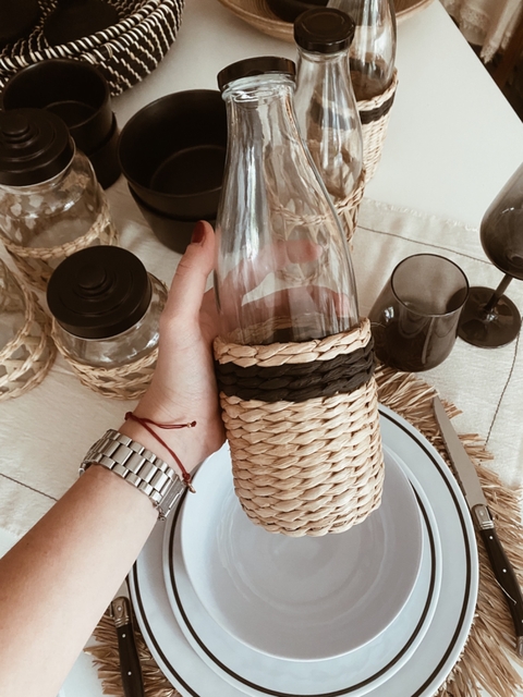 Botella Mimbre Black