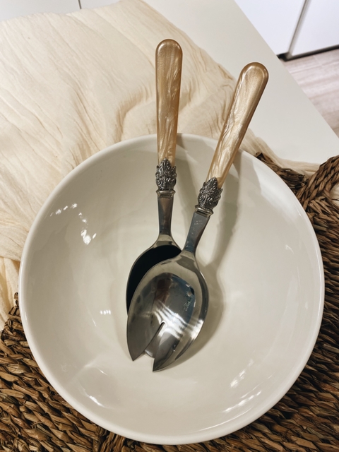 Cubiertos para ensalada Bacci Beige