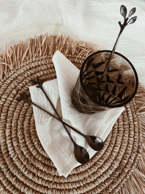 Cuchara milkshake Stem Black - Set x 2