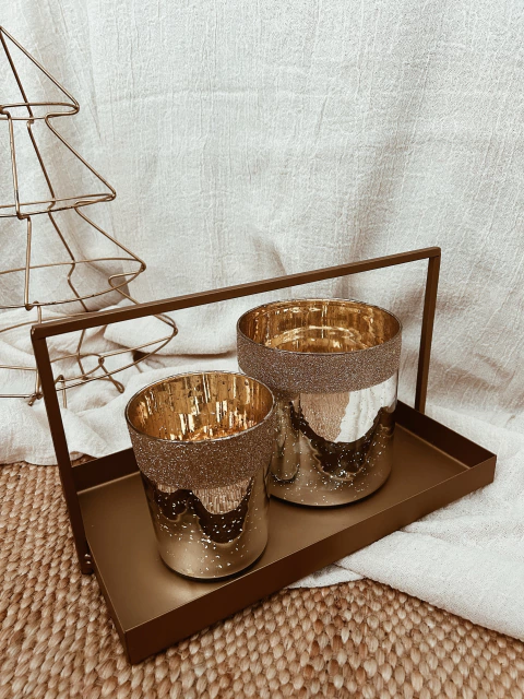 Bandeja Dorada con Manija