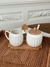 Set Azucarera y Lechera de porcelana White con base de bamboo - tienda online