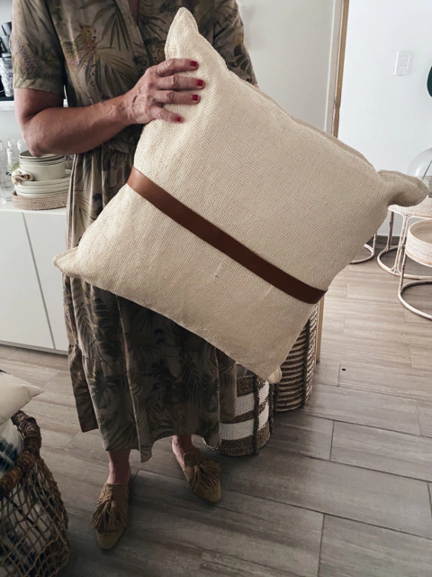 Almohadon Rafia crudo