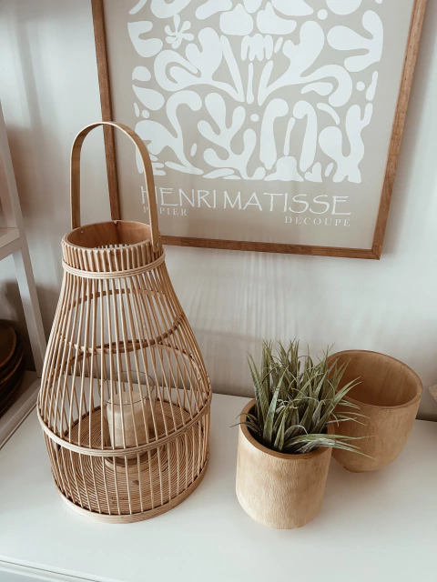 Fanal Bambú y Rattan - 2 medidas