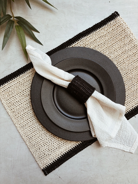 Individual Otto bitono beige set x 6 - Vassa - comprar online