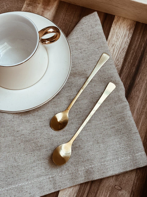 Cucharita Gold Diseño Oval - Set x 2 - comprar online