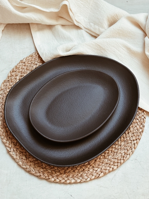 Plato postre organica Black - set x 2 - comprar online