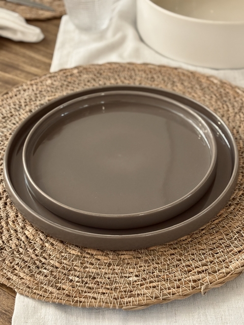 Plato postre Lagoa Taupe set x 2 - Vassa - comprar online