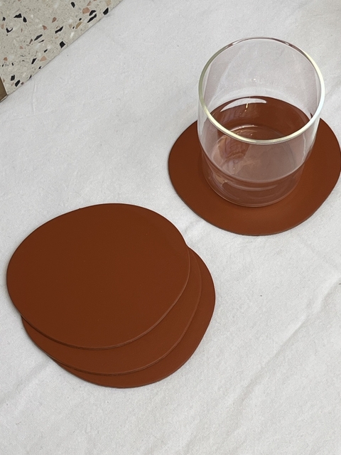 Posavasos cuero reciclado Stone - Set x 2 - tienda online
