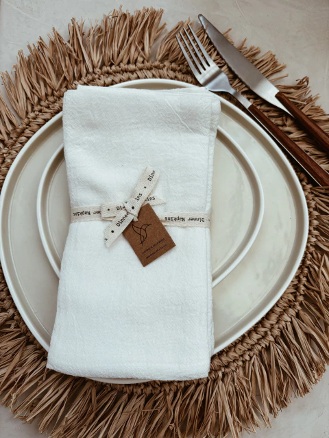 Servilletas de gasa off white - Pack x 4