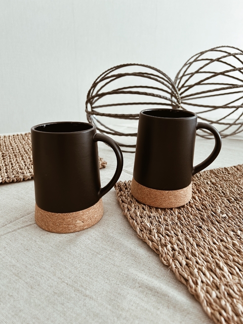 Mug conico corcho Black