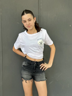 Short Jean negro elastizado