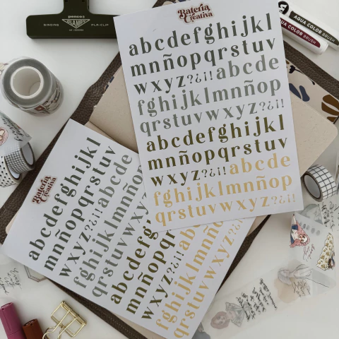 Stickers alfabeto minúscula - Verdes/Amarillos - comprar online