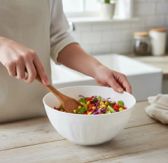 Ensaladera Bowl Set X3 Unidades Plastico 23 Cm Batidor 3 L Evento