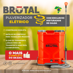 PULVERIZADOR ELÉTRICO COM MISTURADOR DE CALDA 20 LITROS - BRUTAL