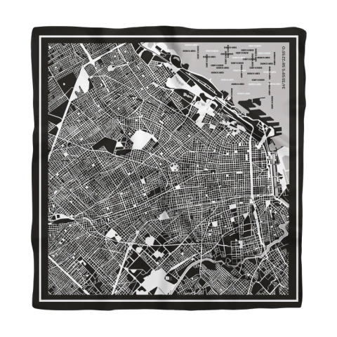 Pañuelo Buenos Aires (Negro blanco y gris)