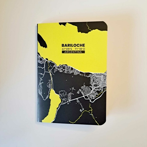 Libreta A6 Bariloche - amarillo y negro