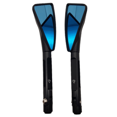 Par Espelho Retrovisor Universal Triangular Preto Motos