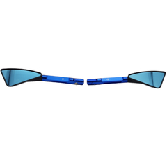 Par Espelho Retrovisor Universal Triangular Azul Motos - Sf Motos