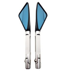 Par Espelho Retrovisor Universal Triangular Prata Motos