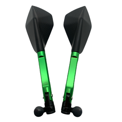 Par Espelho Retrovisor Esportivo Pentagonal Verde Motos - comprar online