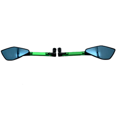 Par Espelho Retrovisor Esportivo Pentagonal Verde Motos - Sf Motos