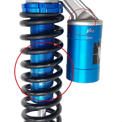 Par Amortecedor Universal Com Detalhe Racing Azul Até 200cc - Sf Motos