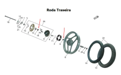 Kit Rolamento Roda Traseira Traxx Sky 110 - comprar online