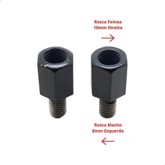 Adaptador Espelhos M10 Fêmea Direita M8 Macho Esquerda - comprar online