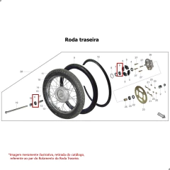 Par Rolamento Roda Traseira Traxx Work New Work 125 Fly 135 - comprar online