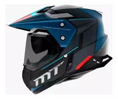 Casco Moto Mt Synchrony Duo Sport Patrol B7 Azul Brillo