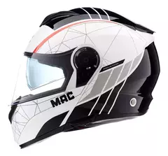 Casco MAC Rebatible Rock Road - Blanco y Negro. - comprar online