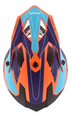 CASCO MAC VIRTUS FLASH - NARANJA Y AZUL MATE. - RideMax
