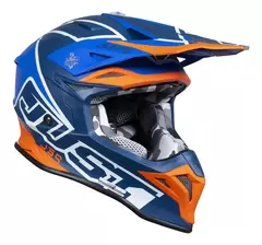 CASCO ENDURO CROSS J39 THRUSTER – AZUL/ NARANJA/ BLANCO MATE - comprar online